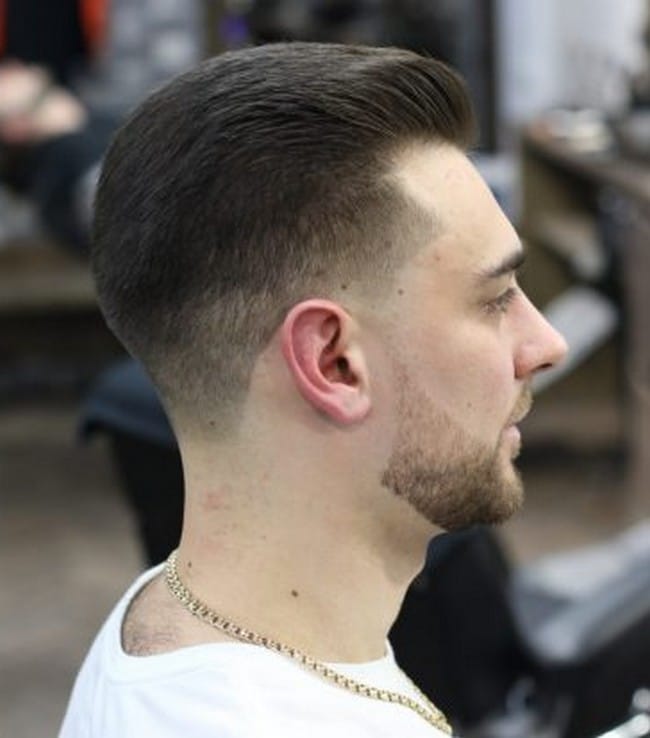 caesar haircut with fade