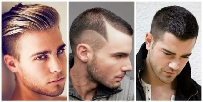 men's haircut, tennis combed to the side
