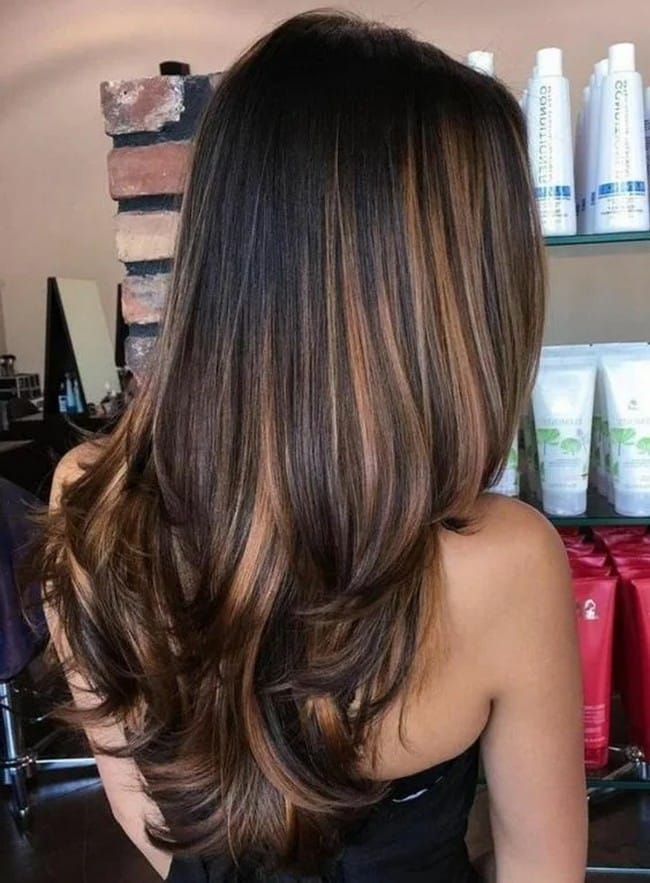 honey-balayage-on-long-straight-dark-brown-hair-with-curly-ends-2528269-2817353